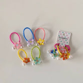 CHILDRENS CUTE PEARL FLOWER HAIR TIES PACK OF 5_CWAHA1812