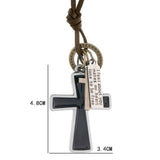 BLACK OIL DRIP PERSONALITY LONG COWHIDE NECKLACE_CWMM4594