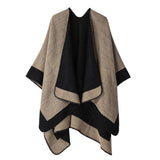 SOLID COLOR STRIPED WARM VERSATILE SHAWL SCARF_CWASC2162