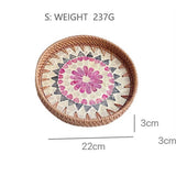 RATTAN COLORFUL SHELL CREATIVE HANDMADE FRUIT PLATE_CWMM4485