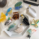 Bird Hair Claw Cetate Swan Peacock & Swallow Clip_Cwaha5763