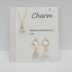 NATURAL STONE NECKLACE AND EARRING SET_CWAJE1055