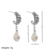 MINIMALIST IRREGULAR PEARL EARRINGS 18K GOLD STEEL_CWAJE5024