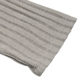 Solid-Color Button Round-Neck Striped T-Shirt