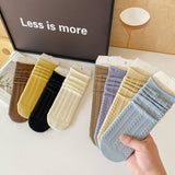 MIDDLE TUBE STRAIGHT SOCKS WITH CURLED EDGES_CWMS0899