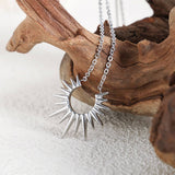 SUNFLOWER TITANIUM STEEL NECKLACE JEWELRY_CWAJE1083