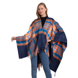 PLAID SHAWL TASSEL LARGE SCARF WARM SPLIT CAPE_CWASC2210