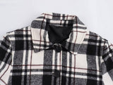 Vintage Baggy Lapel Long-Sleeved Plaid Jacket