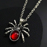 Trendy Retro Halloween Spider Pendant Necklace