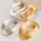 MINIMALIST METAL OVAL GEOMETRIC SPRING HAIR CLIP_CWAHA6204