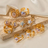 STAINLESS STEEL MAGIC PEARL RINGS EARRINGS_CWAJE0624