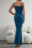 Solid Color Sexy Style Slim Suspender Long Dress