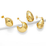 RETRO GOLD PLATED OX HORN EARRINGS_CWAJE1028