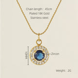 STAINLESS STEEL ZIRCON HEART PENDANT NECKLACE_CWAJE0682