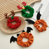 BAT REINDEER SCRUNCHIE HOLIDAY HAIR TIE FOR WOMEN_CWAHA1461