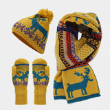 CHRISTMAS HAT SCARF GLOVES THREE PIECE SET_CWAH1595