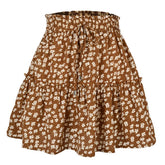 HIGH WAIST PRINTED SKIRT FLORAL SHORT SKIRT_CWAB4795