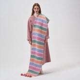 COLOR STRIPE SCARF WARM WINTER COUPLE WRAP_CWASC2302