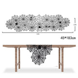 HALLOWEEN BLACK HORROR SPIDER WEB TABLE RUNNER_CWMM1724
