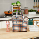 CHECKERED BENTO BAG LARGE CAPACITY CARRYING BAG_CWAB1728