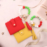 CHRISTMAS NEW SILICONE BEAD BRACELET KEYCHAIN_CWMM1309