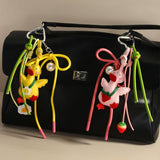 CUTE YELLOW DUCK STRAWBERRY KEYCHAIN BAG CHARM_CWMM7875