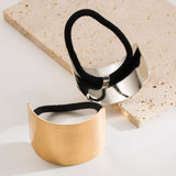 MINIMALIST BRUSHED METAL HAIR TIE FOR WOMEN_CWAHA6251