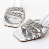 SIMPLE SOLID COLOR LARGE SIZE POINTED TOE SANDALS_CWSHS0581