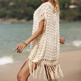 SUMMER PATCHWORK FRINGE BEACH SWIMSUIT COVER UP_CWMW0659