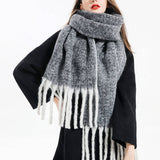 Wool Knit Scarfthick Long Solid Winter Wrap_Cwasc0166