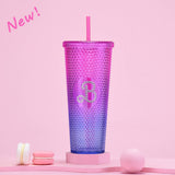DOUBLE LAYER PORTABLE PLASTIC STRAW DIAMOND CUP_CWMM0978