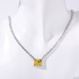 Womens Exquisite Stainless Steel Zircon Necklace_Cwmm3759