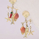 STAINLESS STEEL OCEAN SERIES CONCH SHELL EARRINGS_CWAJE5117