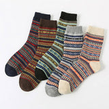 5 PAIRS OF VINTAGE PRINT THICK WARM COTTON SOCKS_CWMS0683