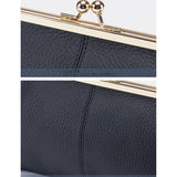 GENUINE LEATHER SIMPLE FASHION CLIP BAG LONG WALLET_CWAB3739
