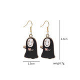 CARTOON FUNNY SEA URCHIN GHOST EARRINGS_CWAJE1846