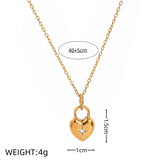 CREATIVE STAINLESS STEEL LOVE LOCK NECKLACE_CWMM5708