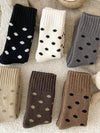 Polka Dot Knit Socks Women Winter Thick Warm_Cwms02863