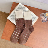 CONTRAST COLOR RETRO POLKA DOT SOCKS_CWMS0962