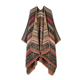 LINE PATTERN SCARF THICKENED KNITTED CAPE SHAWL_CWASC2262