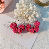 HANDMADE FABRIC ROSE V SHAPE EAR CUFFS_CWMM6273