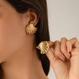 FASHIONABLE PUNK METAL STYLE GOLD EARRINGS_CWAJE1811