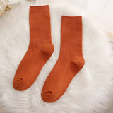AUTUMN AND WINTER SOLID COLOR MID CALF SOCKS_CWMS0978