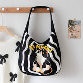 CUTE CARTOON CANVAS TOTE BAG FOR WOMEN LARGE_CWAB5630