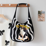 CUTE CARTOON CANVAS TOTE BAG FOR WOMEN LARGE_CWAB5630