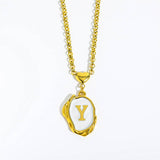 NEW 26 LETTERS OIL DROP THREE DIMENSIONAL NECKLACE_CWMM3756