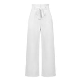 Women Tied Waist Wide Leg Office Work Pants