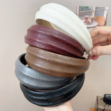 Trendy Leather Texture Hair Hoop For Women_Cwaha07350
