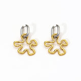 Two-Tone Gold Silver Irregular Steel Earrings_Cwmm8893