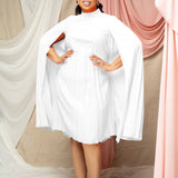FASHION LOOSE CAPE BAT SLEEVE PLUS SIZE DRESS_CWDMD3703